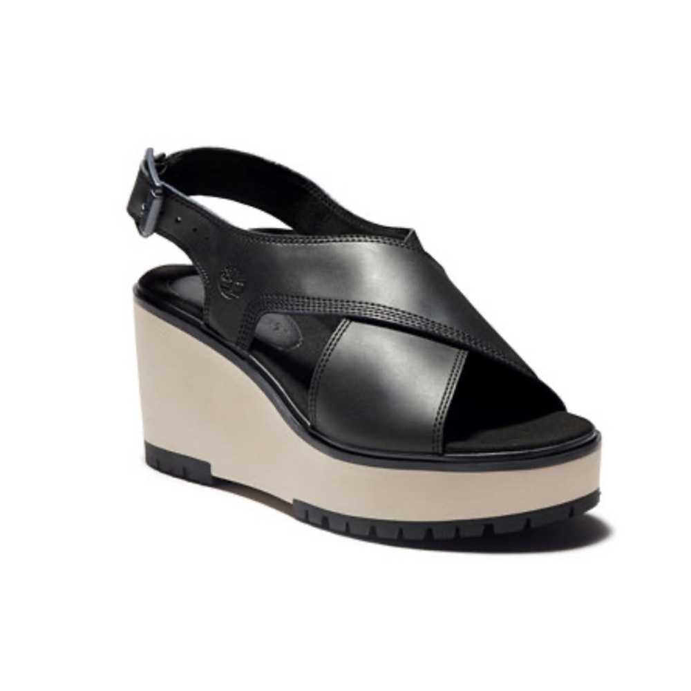 Timberland Koralyn Women's Black and Cream Wedge Sandals